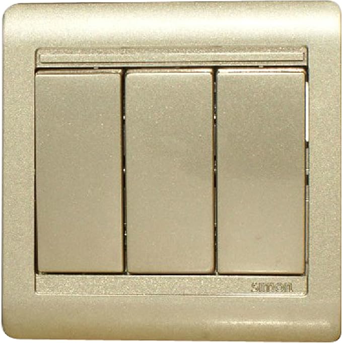 simon 西蒙 55系列三开单控n51031b面板 三位单极琴键开关(香槟色)